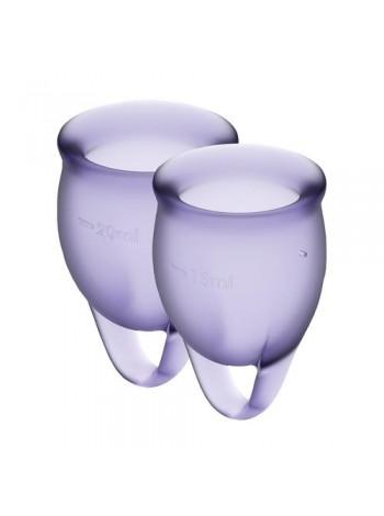 Набір менструальних чаш 15мл і 20мл c мішечком для зберігання Satisfyer Feel Confident (lila)