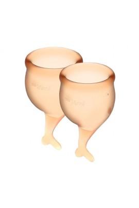 Set of menstrual bowls Satisfyer Feel Secure (Orange), 15ml and 20ml, with bag