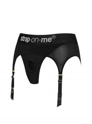 Труси для страпону з підв'язками для панчох Strap-On-Me REBEL HARNESS - S