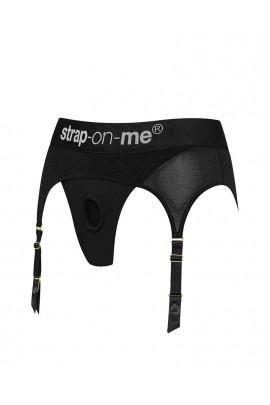 Труси для страпону з підв'язками для панчох Strap-On-Me REBEL HARNESS - L