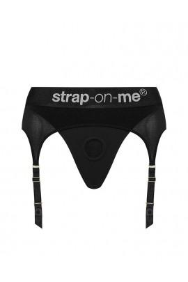Труси для страпона з підв'язками для панчіх Strap-On-Me REBEL HARNESS - M