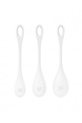 Set of Satisfyer Yoni Power 1 White 1 Yoni beads, 2-2.5-3cm diameter, weight 22-46-74gr