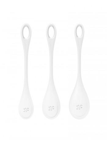 Набір йоні намистин Satisfyer Yoni Power 1 White, діаметр 2-2,5-3см, вага 22-46-74гр