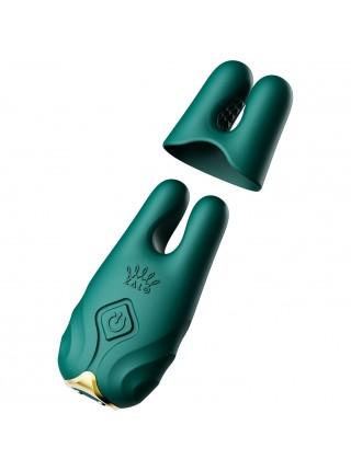 Смартвибратор для груди Zalo - Nave Turquoise Green, пульт ДУ, работа через приложение