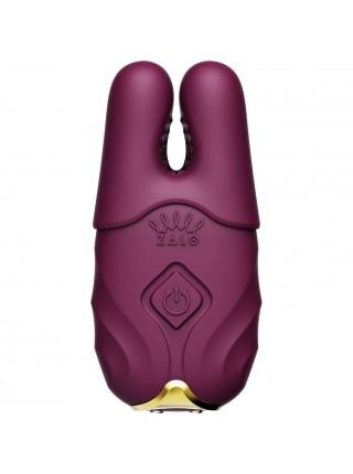 Смарт-вибратор для груди Zalo - Nave Velvet Purple, пульт ДУ, работа через приложение