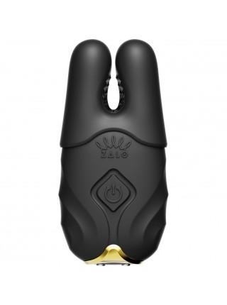 Смарт-вибратор для груди Zalo - Nave Obsidian Black, пульт ДУ, работа через приложение
