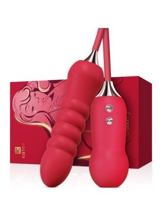Pulsator with a vacuum stimulator Kistoy Cathy Red on a flexible with ' unity