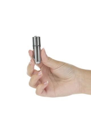 Powerbullet First-Class Bullet 2.5 ″ With Key Chain Pouch, Silver, 9 Vibration modes