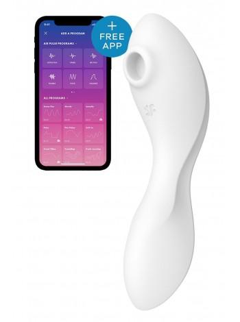 Vacuum smart stimulator with Satisfyer Curvy Trinity 5 (White), management from smartphone