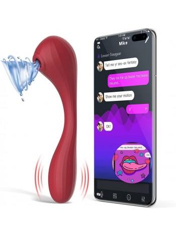Вакуумний вагінально-кліторальний стимулятор Magic Motion Bobi Red, керування зі смартфона