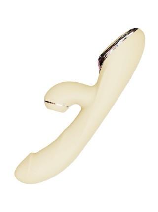 Вакуумный вибратор-кролик с подогревом KisToy A-King Pro Yellow, с LED-экраном