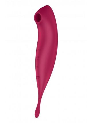 Smart Vibrator for clitoris with vacuum stimulation Satisfyer Twirling Pro+ Dark Red