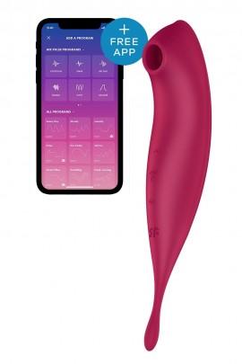 Smart Vibrator for clitoris with vacuum stimulation Satisfyer Twirling Pro+ Dark Red