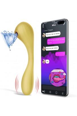 Вакуумний вагінально-кліторальний стимулятор Magic Motion Bobi Yellow, керування зі смартфона