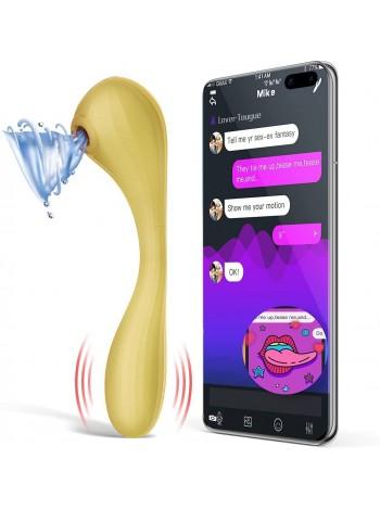 Вакуумный вагинально-клиторальный стимулятор Magic Motion Bobi Yellow, управление со смартфона