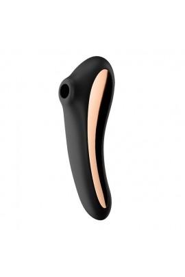 Вакуумный стимулятор с вибрацией Satisfyer Dual Kiss Black