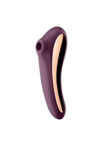 Вакуумный стимулятор с вибрацией Satisfyer Dual Kiss Wine Red