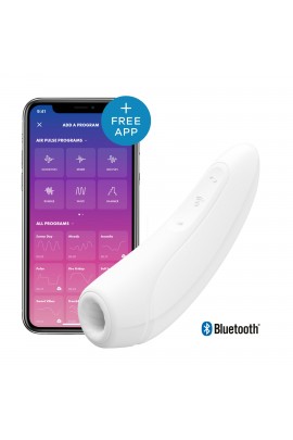 Вакуумный стимулятор клитора с управлением со смартфона Satisfyer Curvy 1+ White