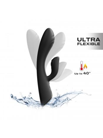 Вібратор-кролик з підігрівом Dorcel FLEXI RABBIT BLACK, гнучкий стовбур