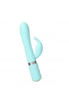 Роскошный кролик с ротацией и вибрацией Pillow Talk Lively, Teal, кристалл Сваровски, тройной отрост