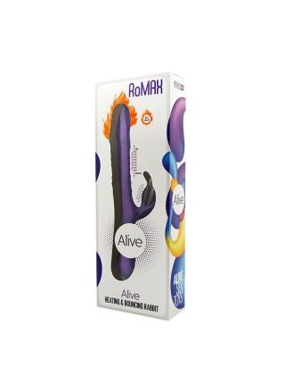 Вибратор-кролик с подогревом и ротацией Alive RoMAX Purple