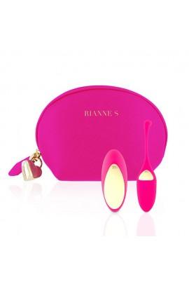 Виброяйцо с вибрирующим пультом Rianne S: Pulsy Playball Deep Pink , косметичка-чехол в подарок