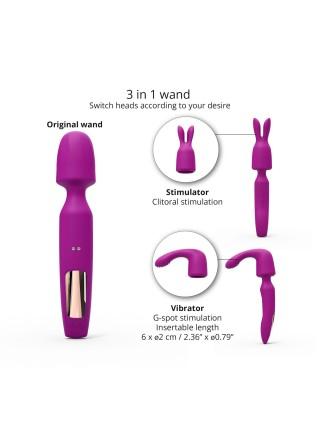 Вібромасажер з двома насадками Love To Love R-EVOLUTION SWEET ORCHID, гнучка голівка