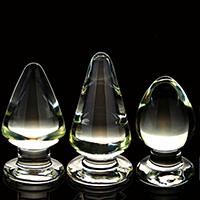 photo of glass anal plugs