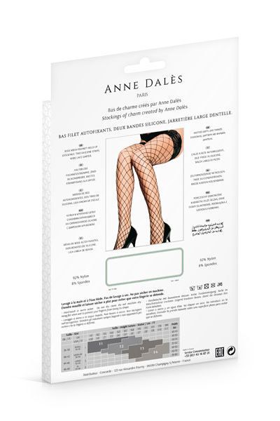 Чулки в крупную сетку Anne De Ales ERICA T3 Black