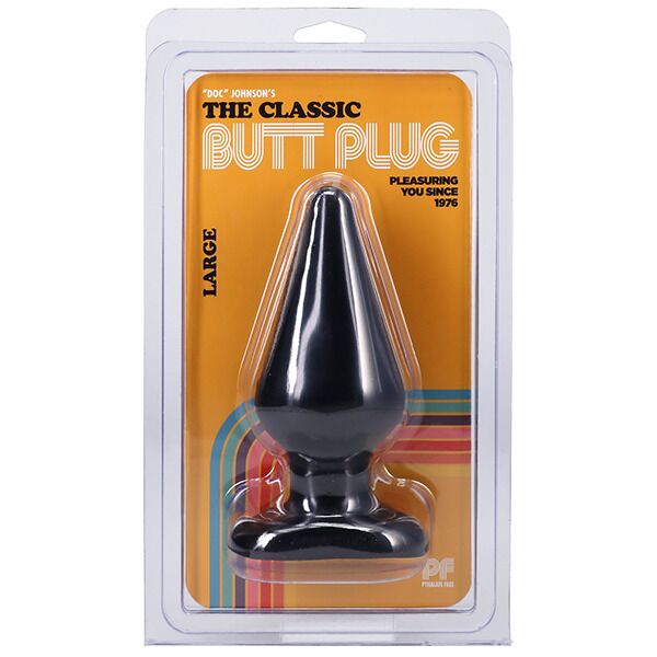 Анальная пробка Doc Johnson Smooth Classic Large - Black, макс. диаметр 5,7см