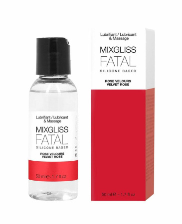 Лубрикант на силиконовой основе MixGliss FATAL - VALVET ROSE (50 мл) с ароматом бархатной розы || Лубрикант на силіконовій основі MixGliss FATAL - VALVET ROSE (50 мл) з ароматом оксамитової троянди || Lubricant silicone-based with fragrance velvet rosa MixGliss FATAL - VALVET ROSE, 50ml