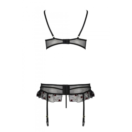 Сексуальный комплект с поясом для чулок Passion LOVELIA SET S/M, black || Сексуальний комплект з поясом для панчіх Passion LOVELIA SET S/M, black || LOVELIA SET black S/M - Passion