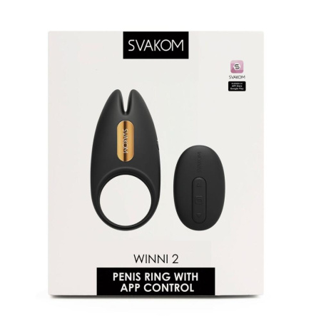 Эрекционное виброкольцо Svakom Winni 2, управление со смартфона, пульт ДУ || Ерекційне віброкільце Svakom Winni 2, керування зі смартфона, пульт ДК || Erection vibroring Svakom Winni 2, control with smartphone, remote REMOTE