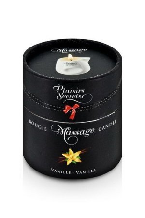 Массажная свеча Plaisirs Secrets Vanilla (80 мл) подарочная упаковка, керамический сосуд || Масажна свічка Plaisirs Secrets Vanilla (80 мл) подарункове паковання, керамічний посуд || Gift massage candle in ceramic container Plaisirs Secrets Vanilla, 80ml