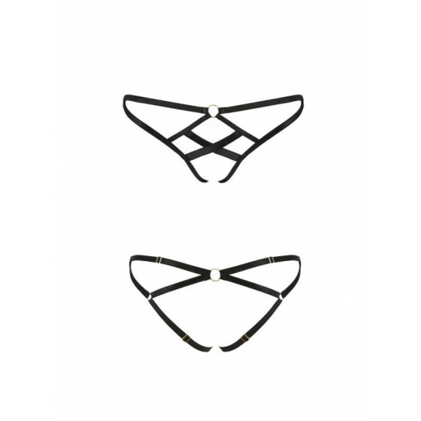 Трусики из стреп Passion Exclusive NICKY THONG L/XL, black