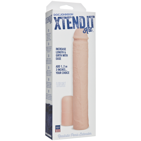 Насадка на член Doc Johnson Xtend It Kit White, подовження (до +7,6 см) і потовщення (до +1,2 см)