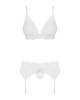 Кружевной комплект белья Obsessive 810-SEG-1 L/XL White, бюстгальтер, стринги, пояс для чулок || Мереживний комплект білизни Obsessive 810-SEG-1 L/XL White, бюстгальтер, стрінги, пояс для панчіх || Lace lingerie set with ObsESIVE 810-Seg-1L/XL belt, white, bra, string, string, belt for