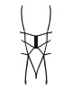 Боди из стреп с доступом Obsessive Badossa crotchless teddy L/XL, черный || Боді зі стреп із доступом Obsessive Badossa crotchless teddy L/XL, чорний || Bodysuit from body-mesh with access Obsessive Badossa crotchless teddy L/XL, black