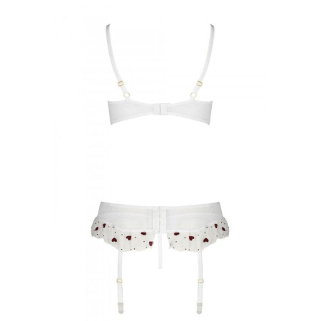 Сексуальный комплект с поясом для чулок Passion LOVELIA SET XXL/XXXL, white || Сексуальний комплект з поясом для панчіх Passion LOVELIA SET XXL/XXXL, white || LOVELIA SET white XXL/XXXL - Passion