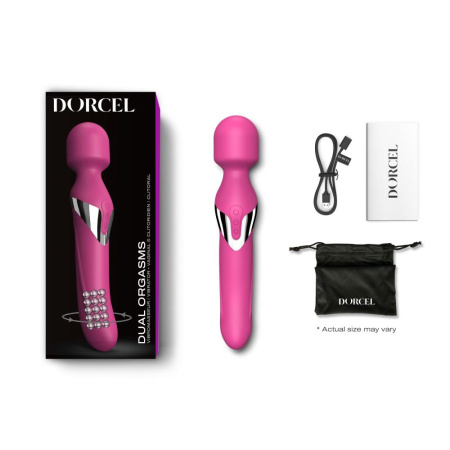 Вибромассажер 2в1 Dorcel Dual Orgasms Magenta классический массажер и вибратор с жемчужным массажем || Вібромасажер 2в1 Dorcel Dual Orgasms Magenta класичний масажер і вібратор з перлинним масажем || Massager with rotary Dorcel Dual Orgasms Magenta
