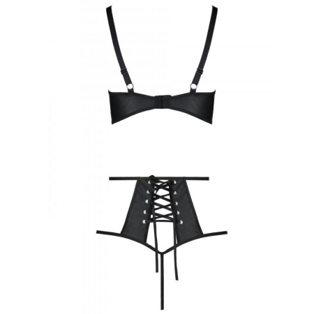 Распродажа!!! Комплект из эко-кожи Passion Tamaris Set black XXL/XXXL, бюстгальтер и трусики || Розпродаж!!! Комплект з екошкіри Passion Tamaris Set black XXL/XXXL, бюстгальтер та трусики || Set from eco-leather: bra and panties with perforated Tamaris Set black XXL/XXXL — Passion