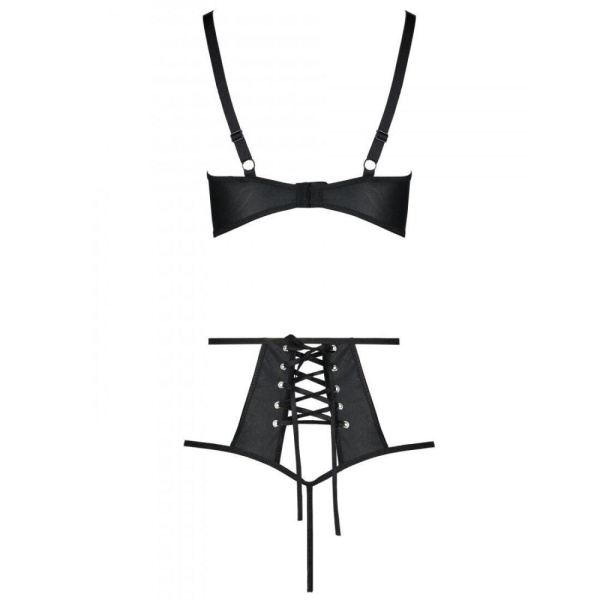 Распродажа!!! Комплект из эко-кожи Passion Tamaris Set black XXL/XXXL, бюстгальтер и трусики