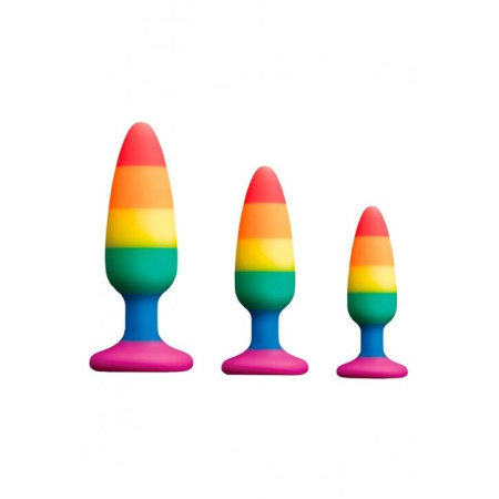 Силиконовая анальная пробка Wooomy Hiperloo Silicone Rainbow Plug S, диаметр 2,4 см, длина 9 см || Силіконова анальна пробка Wooomy Hiperloo Silicone Rainbow Plug S, діаметр 2,4 см, довжина 9 см || 