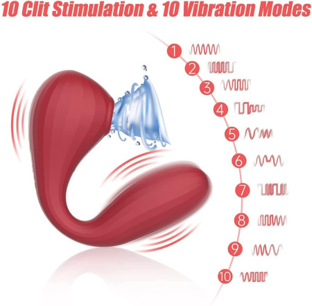 Вакуумный вагинально-клиторальный стимулятор Magic Motion Bobi Red, управление со смартфона || Вакуумний вагінально-кліторальний стимулятор Magic Motion Bobi Red, керування зі смартфона || Vacuum vaginal-clitoral stimulator Magic Motion Bobi Red, control from a smartphone