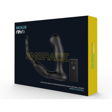 Массажер простаты Nexus Revo Embrace с вращающейся головкой и с эрекционным кольцом || Масажер простати Nexus Revo Embrace з обертальною головкою та з ерекційним кільцем || Prostate massager with remote, rotating head and with erection ring Nexus Revo Embrace
