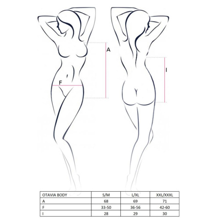 Боди монокини с глубоким декольте Passion OTAVIA BODY XXL/XXXL, black || Боді монокіні з глибоким декольте Passion OTAVIA BODY XXL/XXXL, black || Bodysuit monokini with deep neckline OTAVIA BODY black XXL/XXXL - Passion