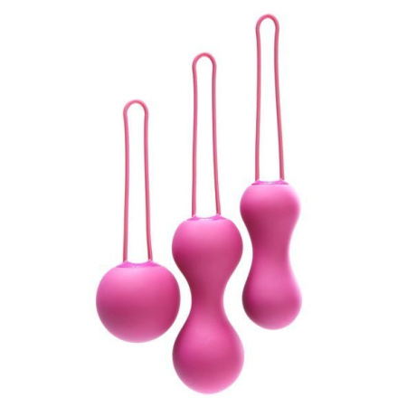 Набор вагинальных шариков Je Joue - Ami Fuchsia, диаметр 3,8-3,3-2,7см, вес 54-71-100гр  + подарок косметичка || Набір вагінальних кульок Je Joue - Ami Fuchsia, діаметр 3,8-3,3-2,7см, вага 54-71-100гр  + подарунок косметичка || Set vaginal balls Je Joue - Ami Fuchsia