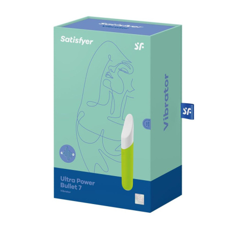 Мини-вибратор с гибким язычком Satisfyer Ultra Power Bullet 7 Green || Мінівібратор із гнучким язичком Satisfyer Ultra Power Bullet 7 Green || Mini vibrator with flexible jewel Satisfyer Ultra Power Bullet 7 Green