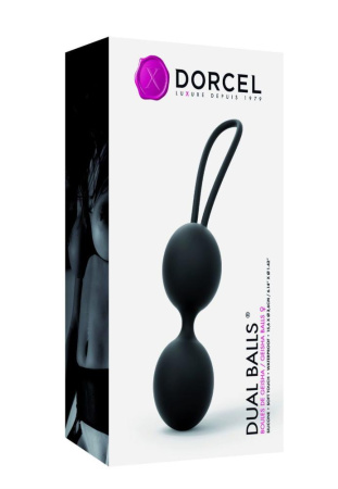 Вагинальные шарики Dorcel Dual Balls Black, диаметр 3,6см, масса 55 г || Вагінальні кульки Dorcel Dual Balls Black, діаметр 3,6 см, маса 55 г || Silicone simulator balls Dorcel Dual Balls Black
