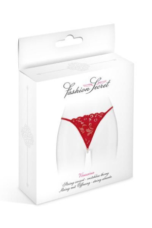 Трусики-стринги с жемчужной ниткой Fashion Secret VENUSINA Red || Трусики-стрінги з перлинною ниткою Fashion Secret VENUSINA Red || Panties with pearl with string Fashion Secret VENUSINA Red